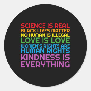 Sticker Rond Rainbow Black Vit Science Glbtq Anti Ice Sweat - s