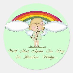 Sticker Rond Rainbow Bridge (chien)
