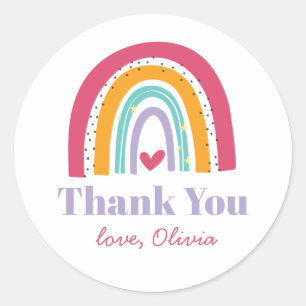 Sticker Rond Rainbow Bright Birthday Merci Favoriser