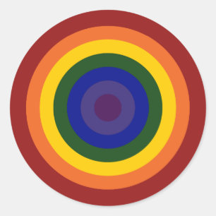 Sticker Rond Rainbow Bullseye LGBT