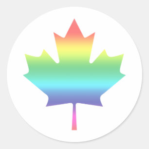 Sticker Rond Rainbow Canada