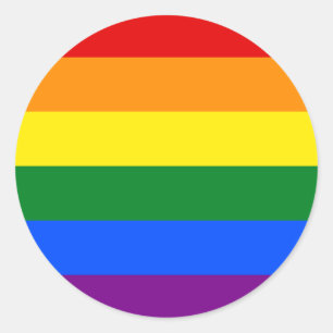 Sticker Rond Rainbow flag