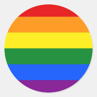 Sticker Rond Rainbow flag