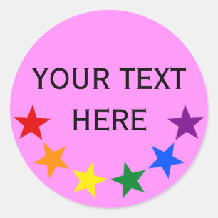 Sticker Rond RAINBOW FLAG STARS II + vos idées
