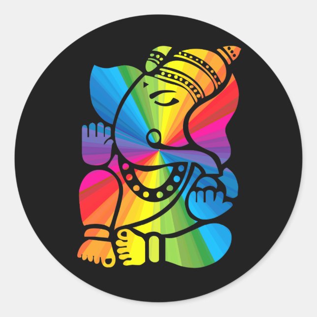 Sticker Rond Rainbow Ganesha (Devant)