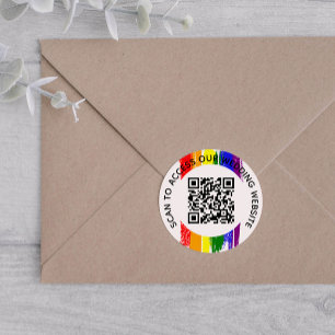 Sticker Rond Rainbow Paint Strots Site Mariage QR Code