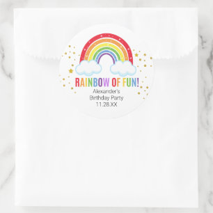 Sticker Rond Rainbow Party