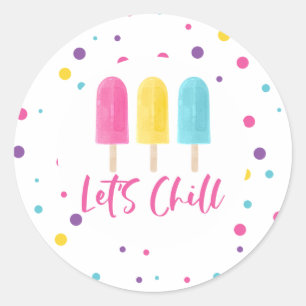 Sticker Rond Rainbow Pop Chill Anniversaire