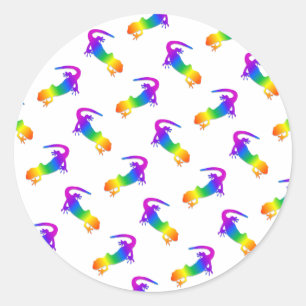 Sticker Rond Rainbow Salamander