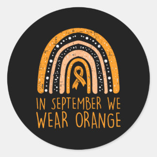 Sticker Rond Rainbow Septembre Nous Portons Orange Leukemia Lau
