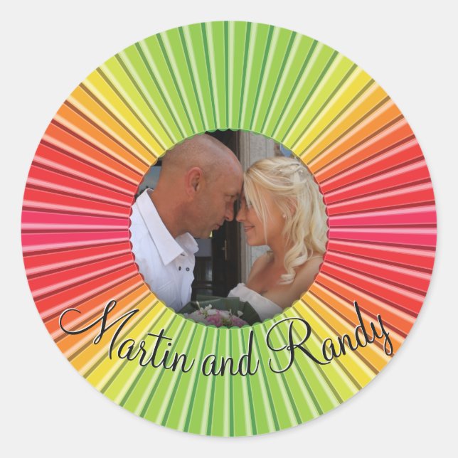 Sticker Rond Rainbow Spectrum Love Style Chic (Devant)