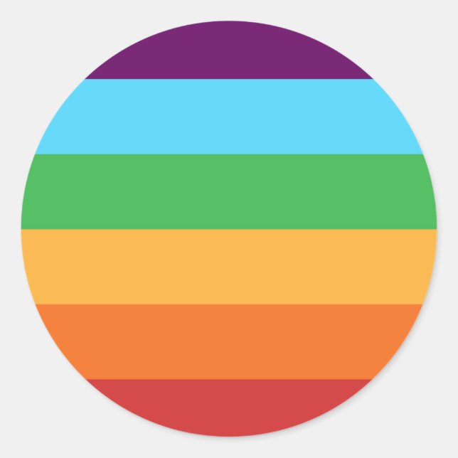 Sticker Rond Rainbow Stripes Amusant Bright Anniversaire Fête N (Devant)