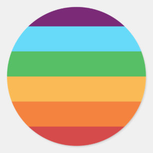 Sticker Rond Rainbow Stripes Amusant Bright Anniversaire Fête N