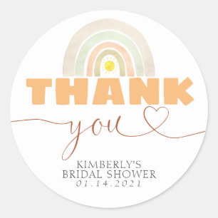 Sticker Rond Rainbow Sunshine Baby shower Boho Merci