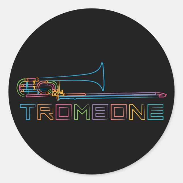 Sticker Rond Rainbow Trombone (Devant)