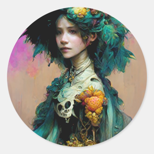 Sticker Rond Rainbow Urchin 2 Imaginaire Sci-Fi (Devant)