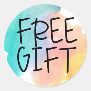 Sticker Rond Rainbow watercolor gratuit échantillon gratuit cad