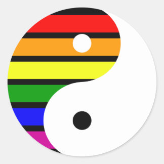 Sticker Rond Rainbow Yin Yang