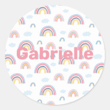Rainbows Boho Rose Bleu Jaune Fun Nom de fille