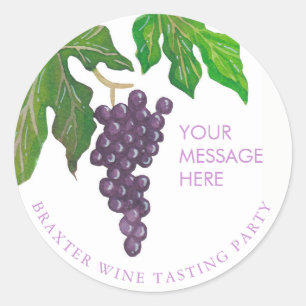 Sticker Rond Raisins de la fête de dégustation