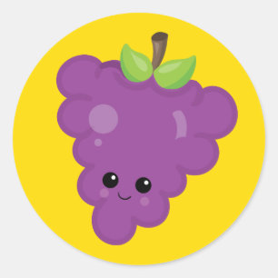Sticker Rond Raisins de Yummy violet