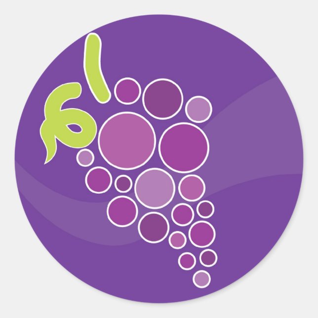 Sticker Rond Raisins pourpres (Devant)