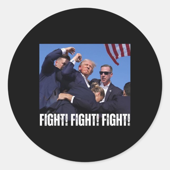 Sticker Rond Rally Fight Tee-trump Rally Fight ! Combattez ! Co (Devant)
