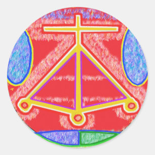 Sticker Rond RAMA - Symbole de guérison de Karuna Reiki par Nav