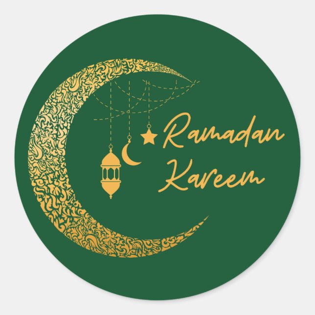 Sticker Rond Ramadan Moubarak -Ramadan Kareem -Aïd Moubarak (Devant)