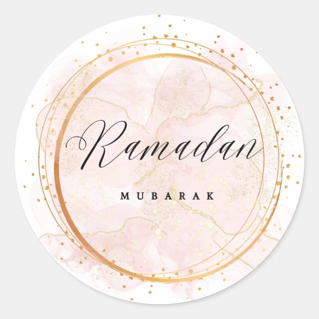 STICKER ROND RAMADAN MUBARAK (Devant)