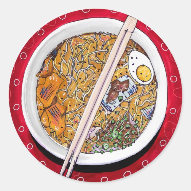 Sticker rond "Ramen Bowl" (Devant)