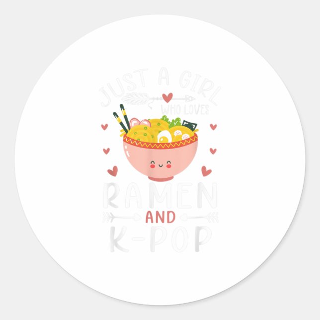 Sticker Rond Ramen et KPop Anime Cadeaux pour Ado Gir (Devant)