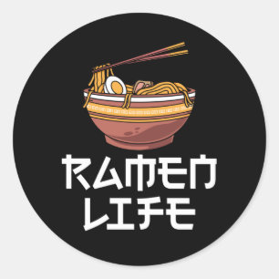 Sticker Rond Ramen Foodie Noodé japonais Amour