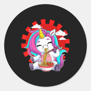 Sticker Rond Ramen Unicorn Kawaii Anime Japanese Food Gift Girl