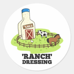 Sticker Rond Ranch Dressing Funky Food Pun
