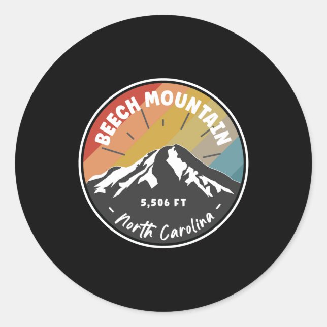 Sticker Rond Randonnée Beech Mountain - Caroline du Nord (Devant)