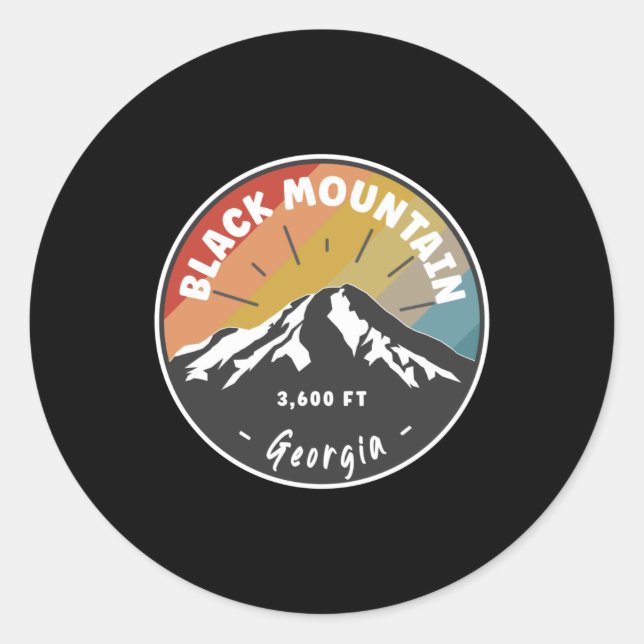 Sticker Rond Randonnée Black Mountain Géorgie (Devant)