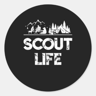 Sticker Rond Randonnée de camping pour chef scoutisme