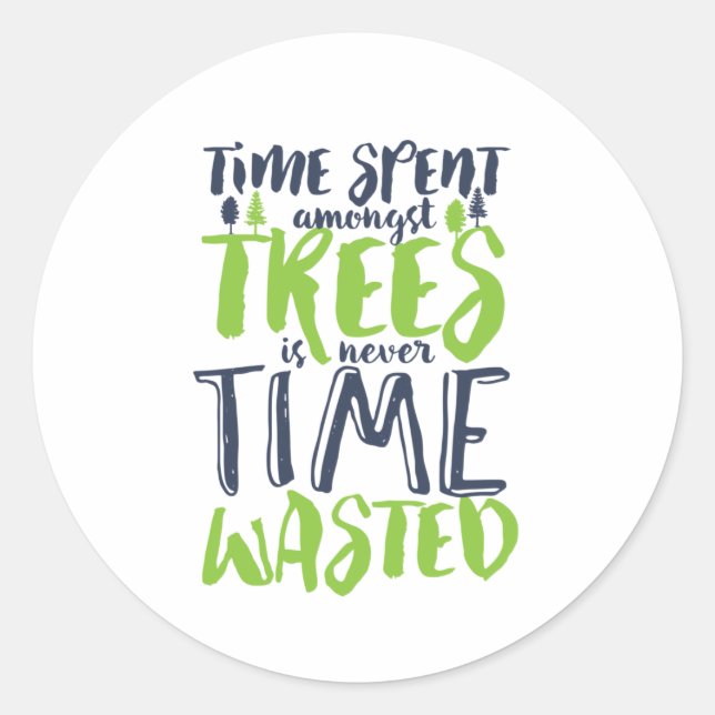 Sticker Rond Randonnée inspirant et citations de camping Forêt  (Devant)