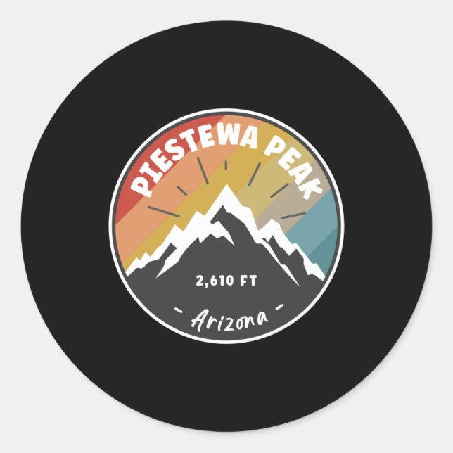Sticker Rond Randonnée Piestewa Peak Arizona (Devant)