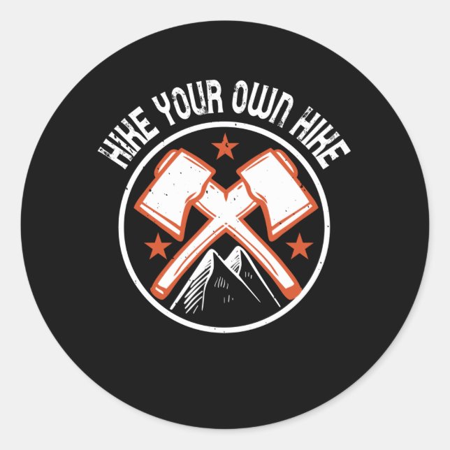 Sticker Rond Randonnée - Randonner Votre Propre Randonnée (Devant)