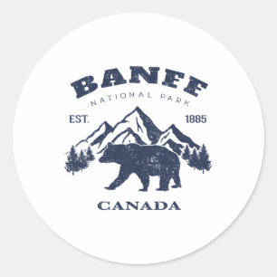 Sticker Rond Randonnée souvenir du parc national de Banff Canad