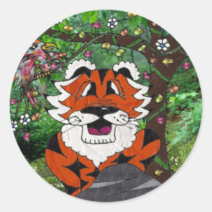 Sticker Rond Randonner Notre Planète Eco-Team Tgrr Tiger Vêteme
