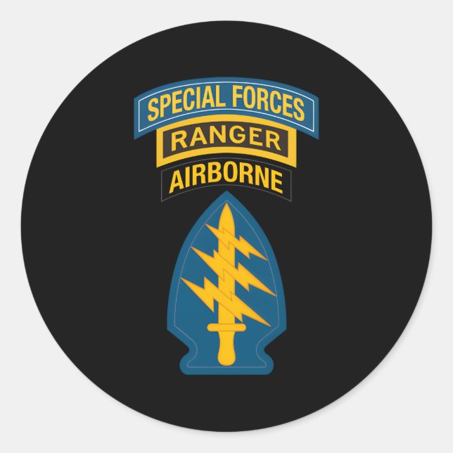 Sticker Rond Ranger des forces spéciales américaines 20 (Devant)