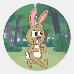 Sticker Rond Ranger Rick   Becky Hare