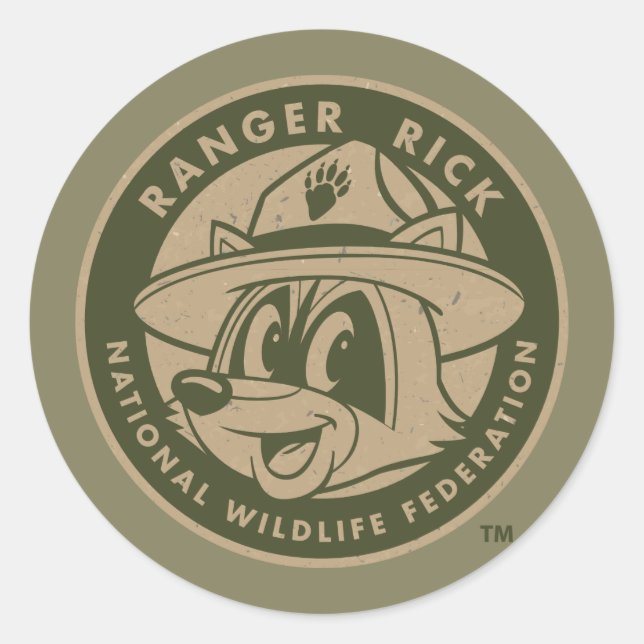Sticker Rond Ranger Rick Logo de Rick Khaki (Devant)