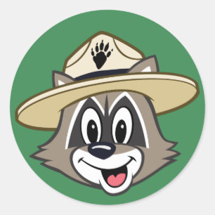 Sticker Rond Ranger Rick   Tête Rick Ranger