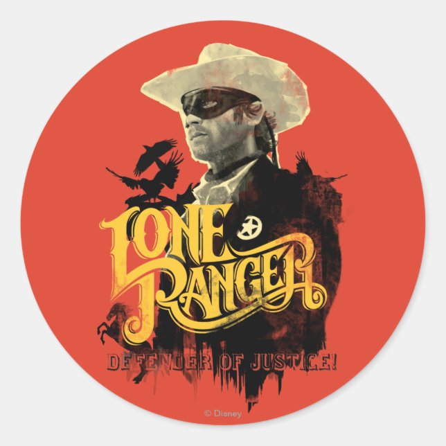 Sticker Rond Ranger Solitaire - Défenseur de la Justice ! 2 (Devant)