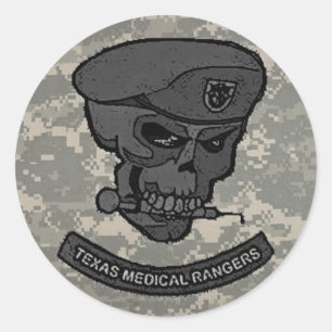 Sticker Rond rangers numériques Médicales avec dessin animé