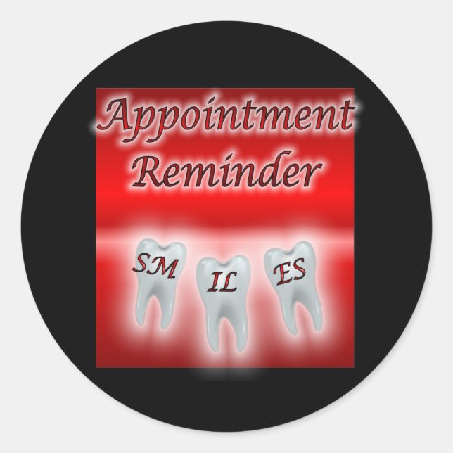 Sticker Rond Rappel de rendez-vous sourires (Devant)